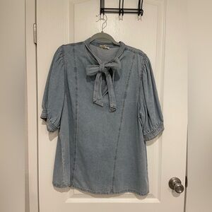 Denim bow top
